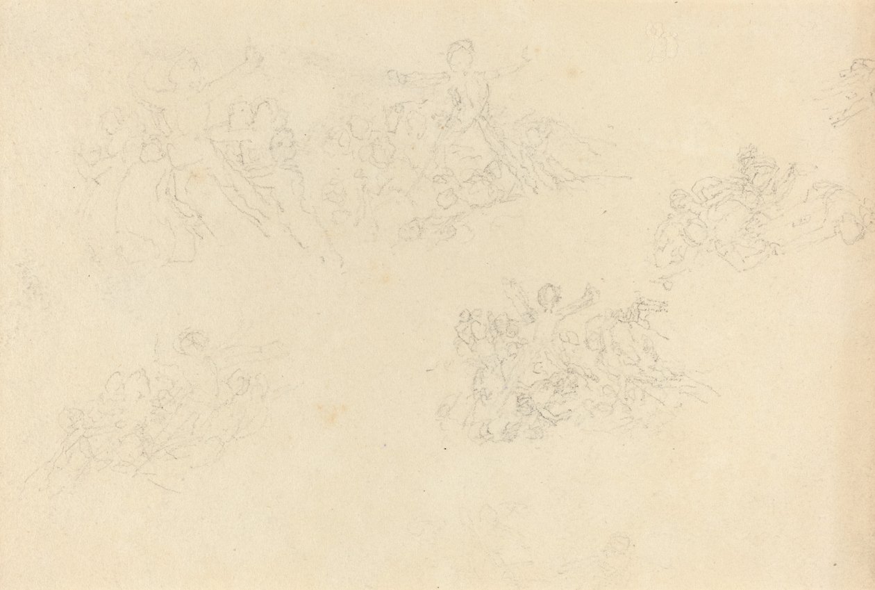 Blad met Studies door John Flaxman