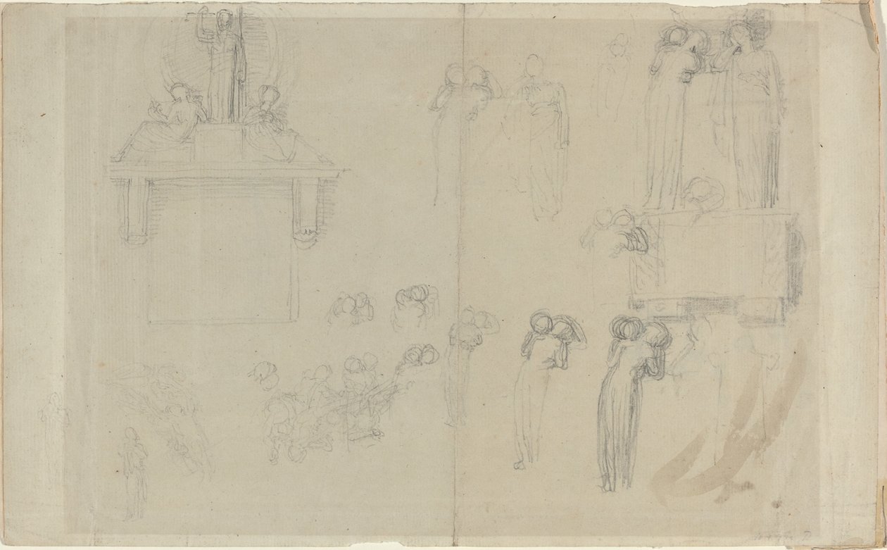 Blad met Studies [recto en verso] door John Flaxman