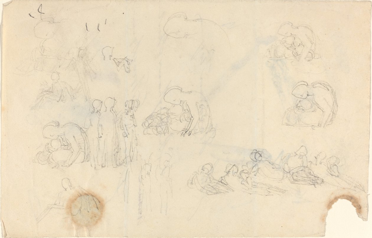 Blad met Studies [recto en verso] door John Flaxman