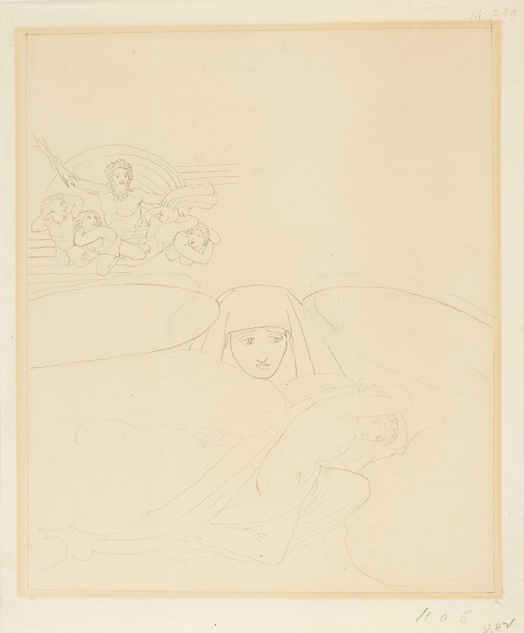 Slaap Ontsnappen aan de toorn van Zeus door John Flaxman