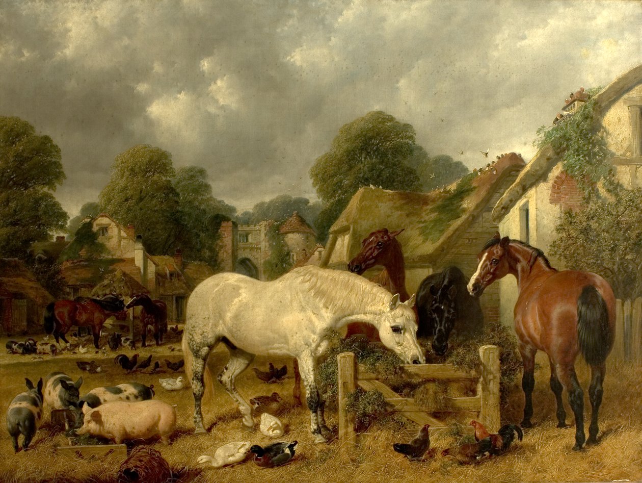 Paarden in een Weide door John Frederick Herring Senior