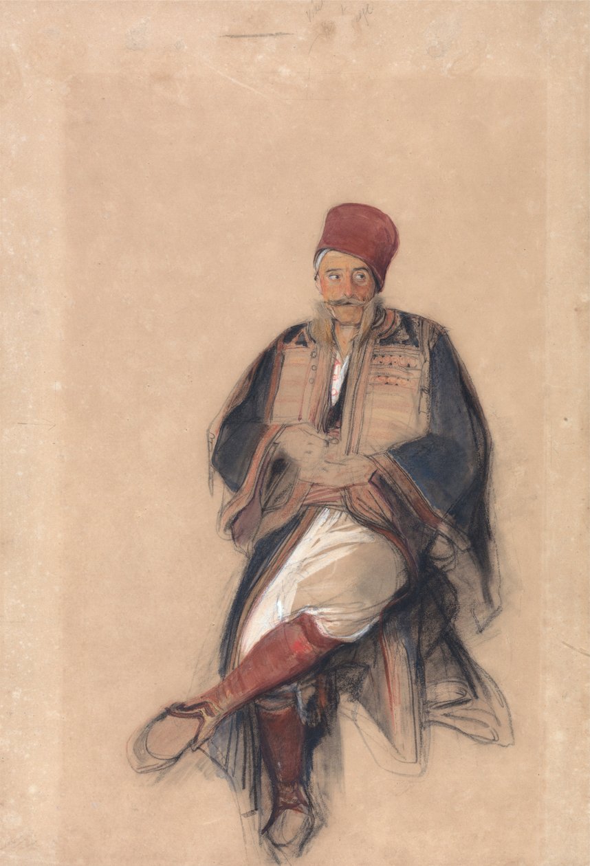 Zittende Turk door John Frederick Lewis