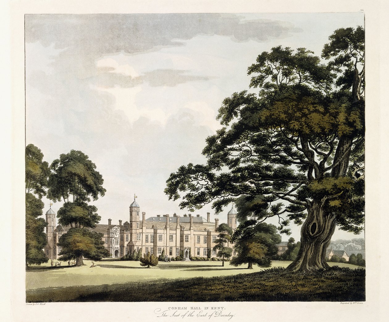 Cobham Hall in Kent, 1800 door John George Wood