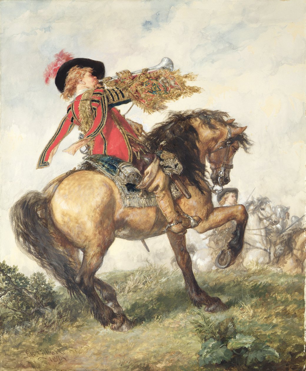 De trompettist van de koning, 1874 door John Gilbert