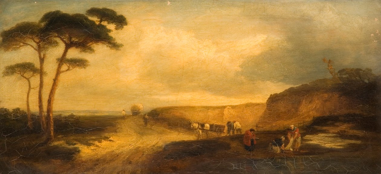 Landschap met figuren door John Glen Wilson