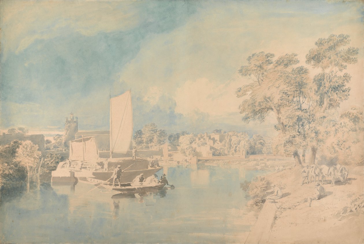 De Theems bij Isleworth door John Glover