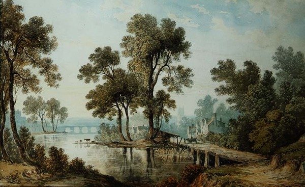 Uitzicht op Darley, Derbyshire door John Glover