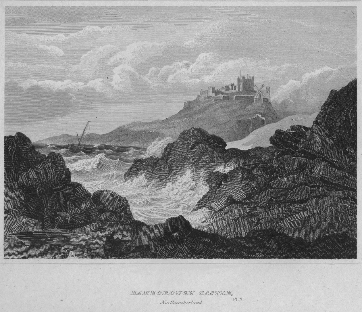 Bamburgh Castle, Northumberland, 1814 door John Greig
