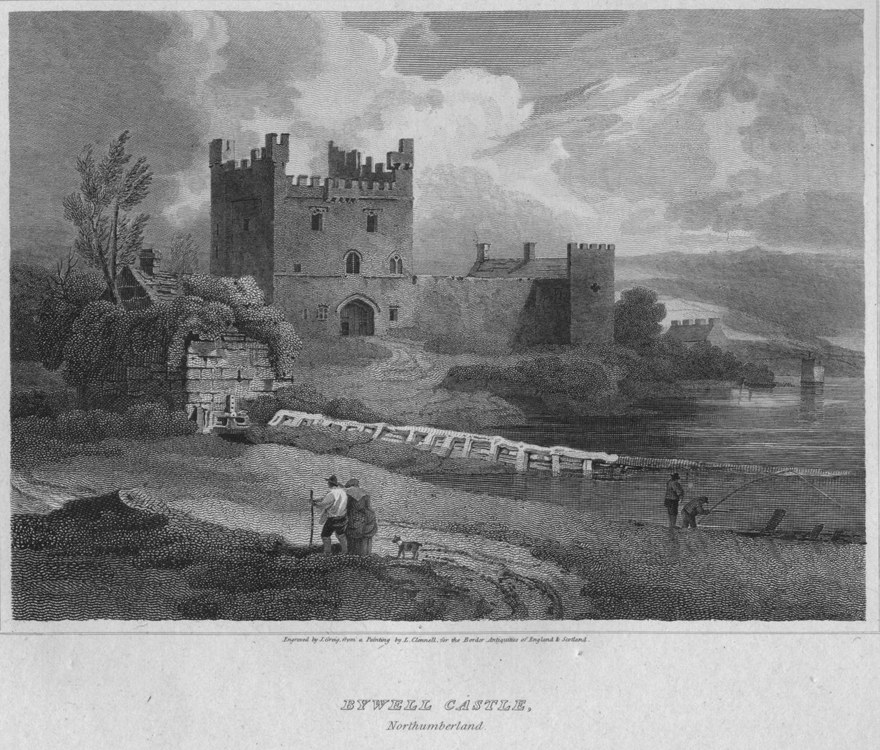 Bywell Castle, Northumberland, 1814 door John Greig