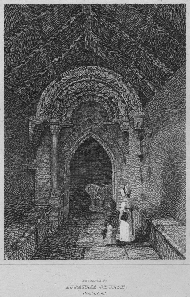 Ingang van de Aspatria-kerk, Cumberland, 1814 door John Greig