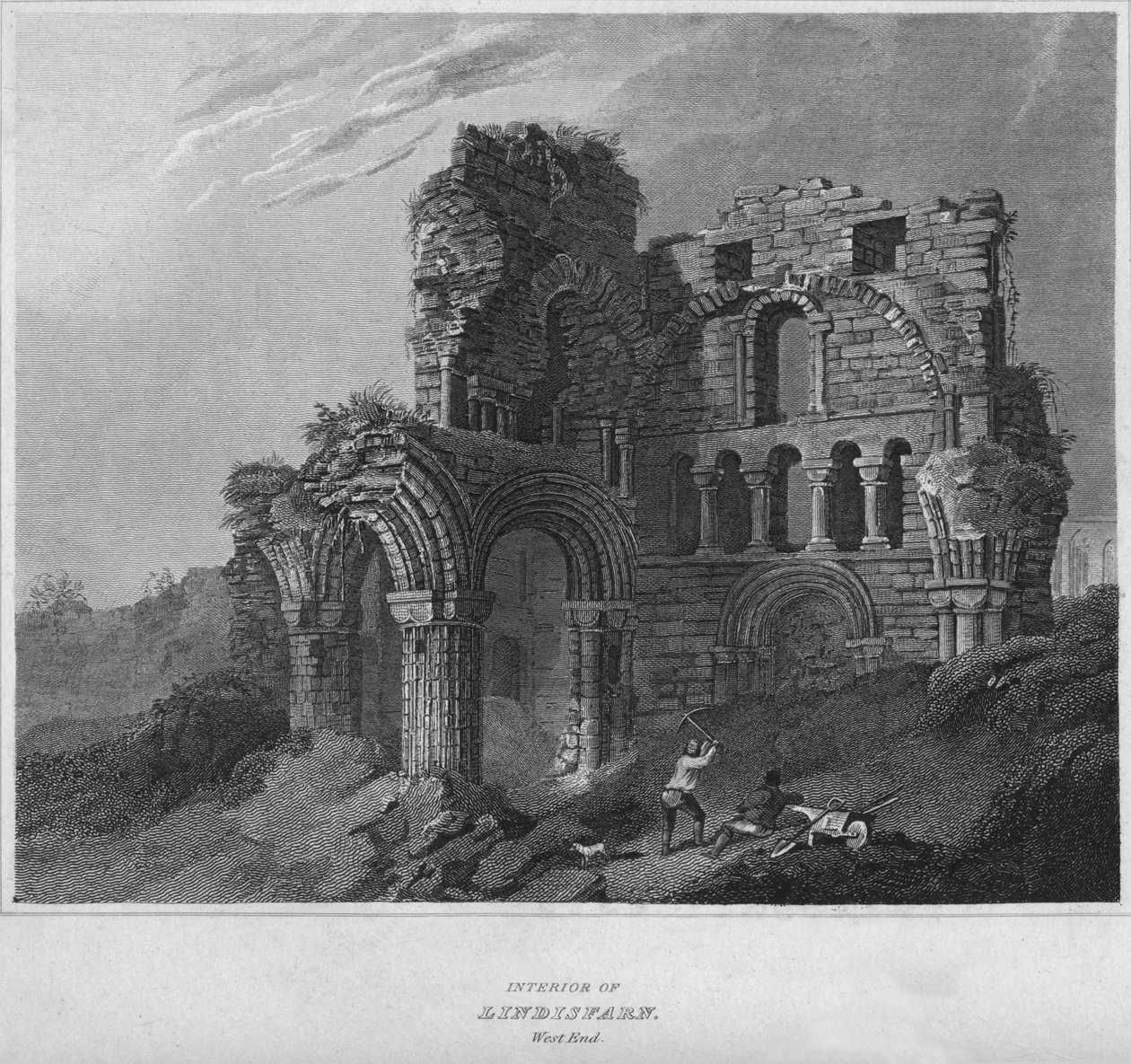 Interieur van Lindisfarn. West End, 1814 door John Greig