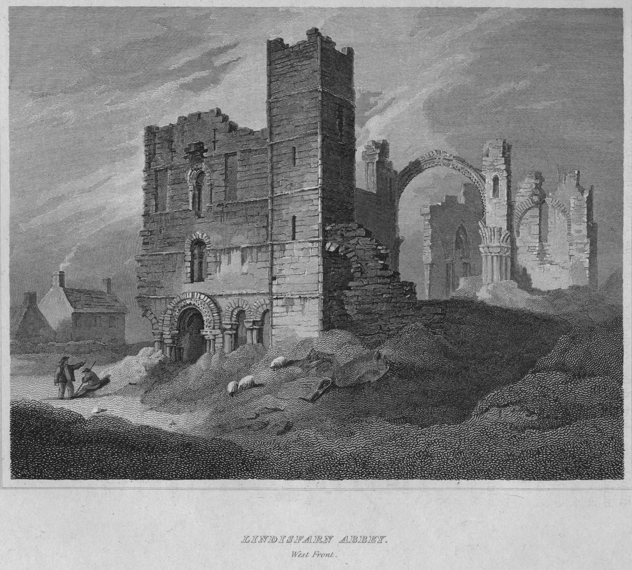 Lindisfarne Abdij. Westgevel door John Greig