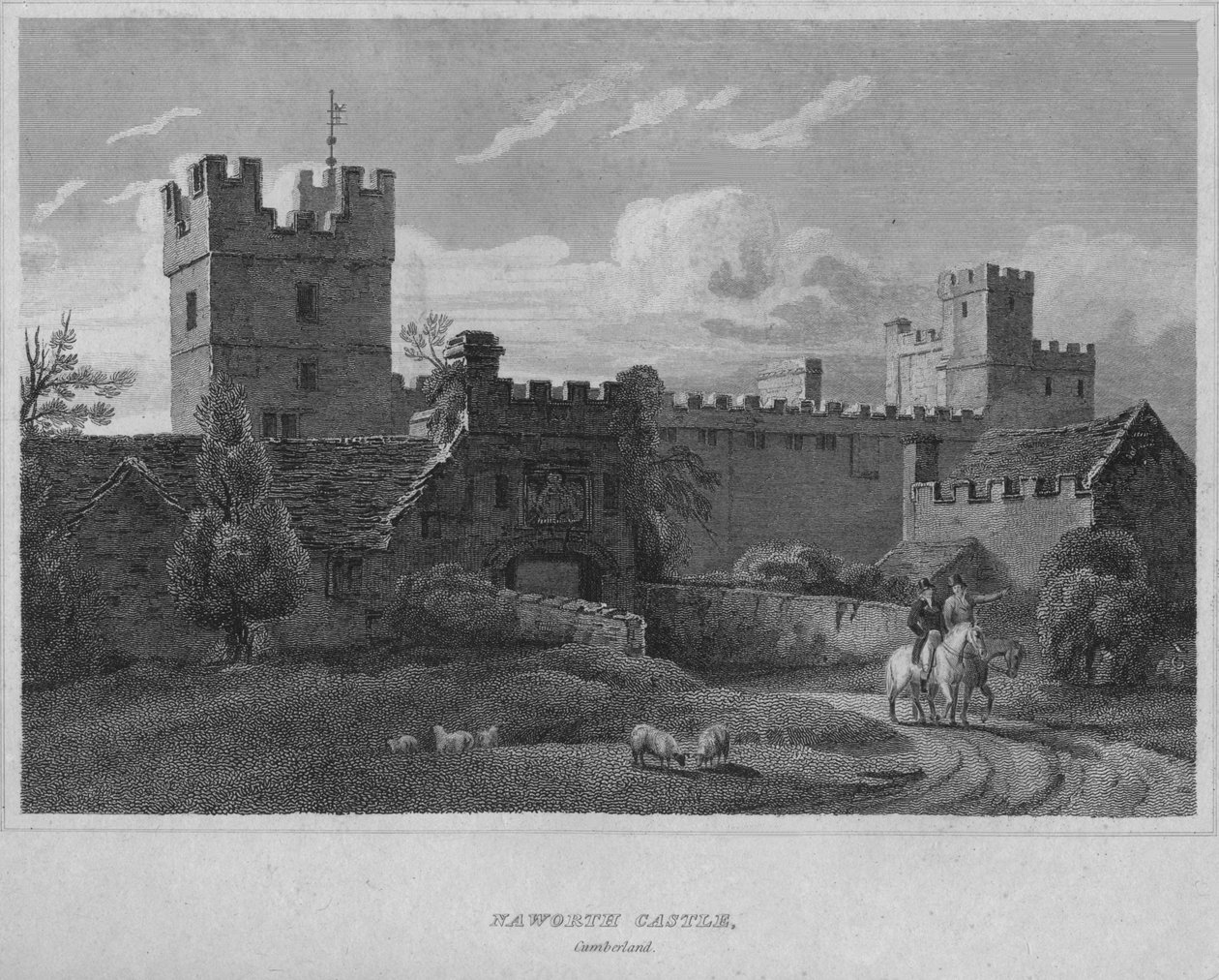 Kasteel Naworth, Cumberland, 1814 door John Greig