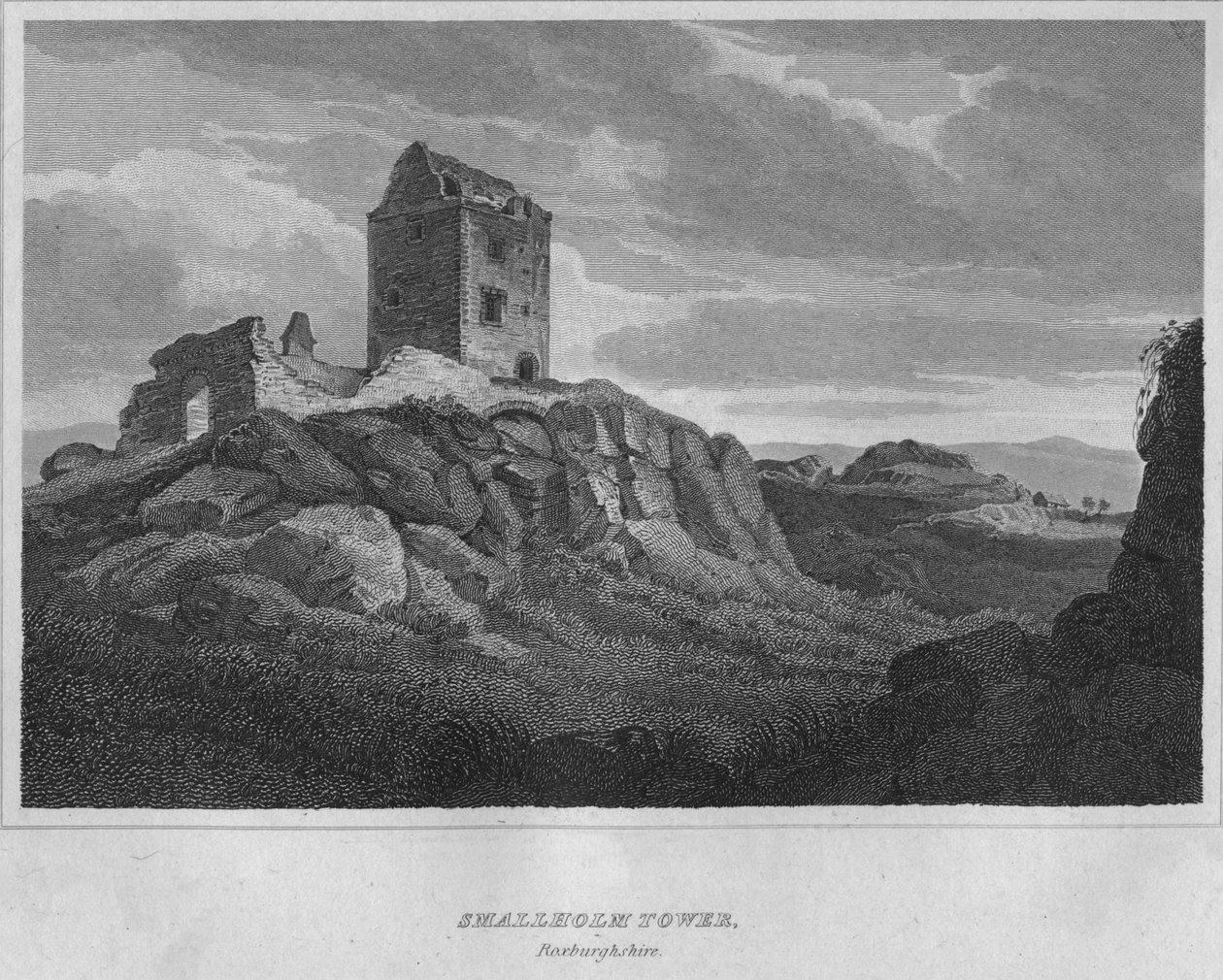 Smallholm Tower, Roxburghshire, 1814 door John Greig