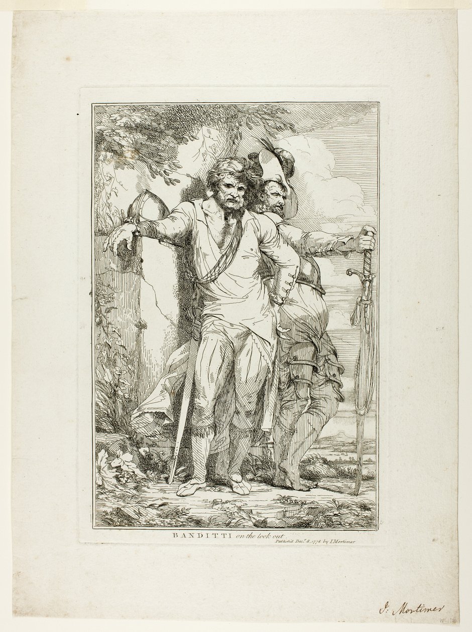 Banditti op de uitkijk door John Hamilton Mortimer