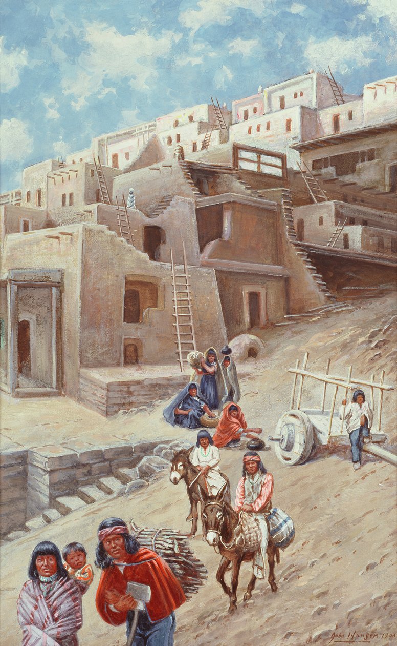 Pueblo dorp, 1900 door John Hauser