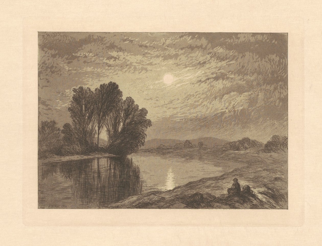 Maanlicht op de Androscoggin door John Henry Hill