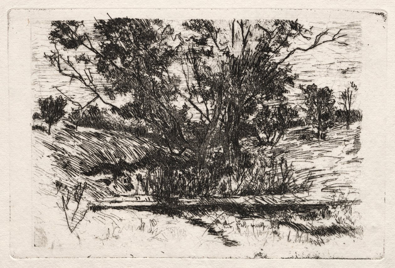 Landschap in de buurt van Cincinnati door John Henry Twachtman