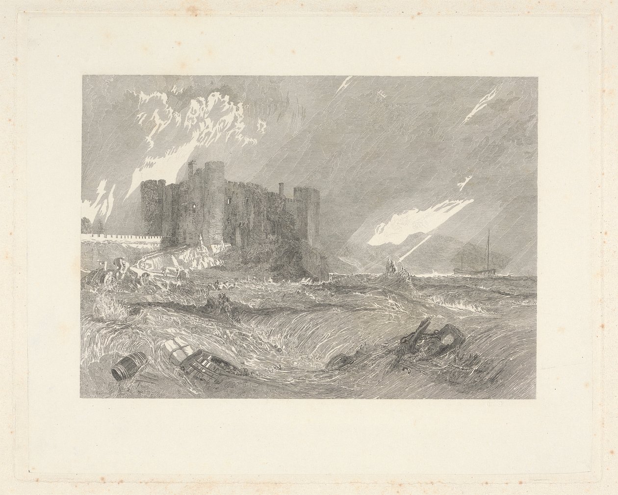 Kasteel van Laugharne, Caermarthenshire door John Horsburgh