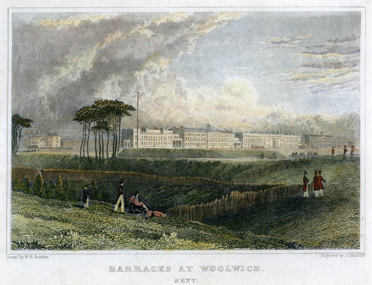 Barakken in Woolwich, Kent door John James Hinchliff