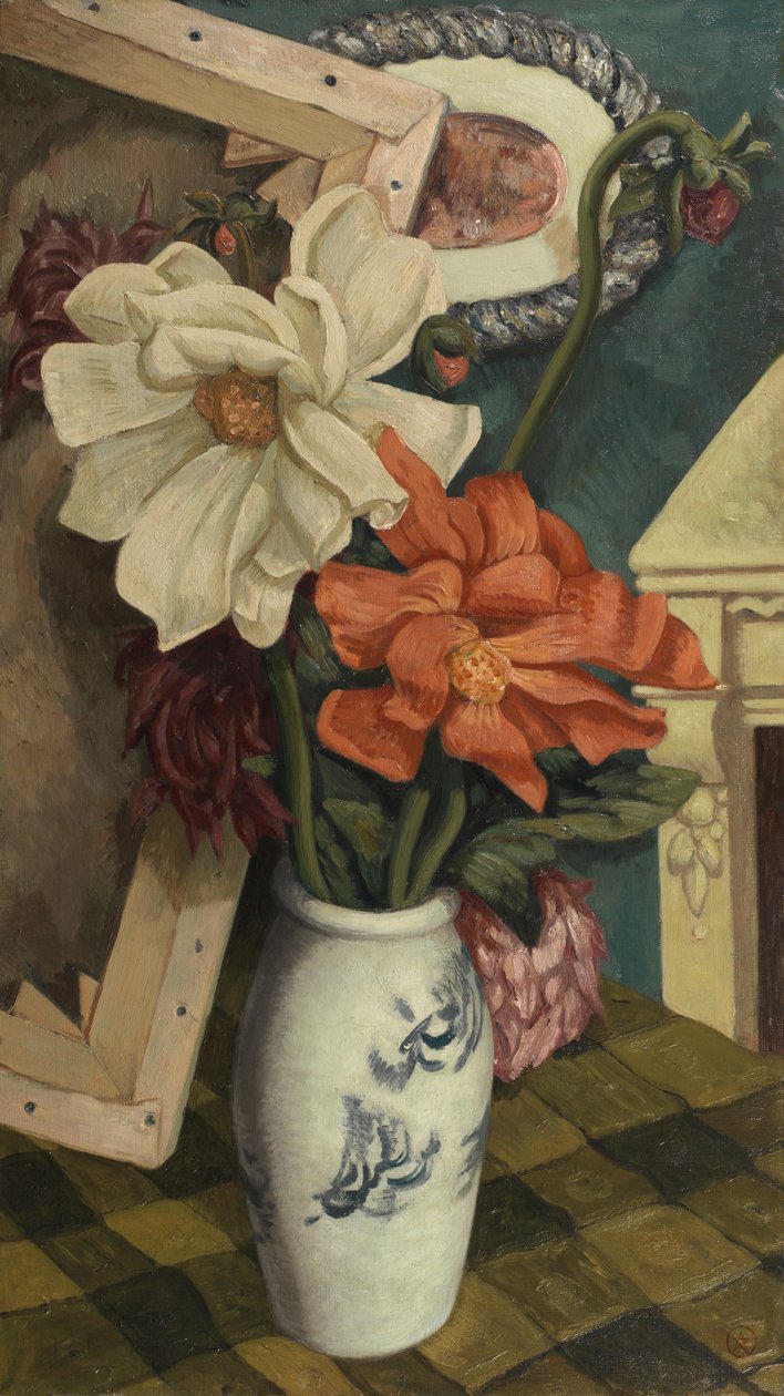 Stilleven met Dahlias door John Joseph Wardell Power