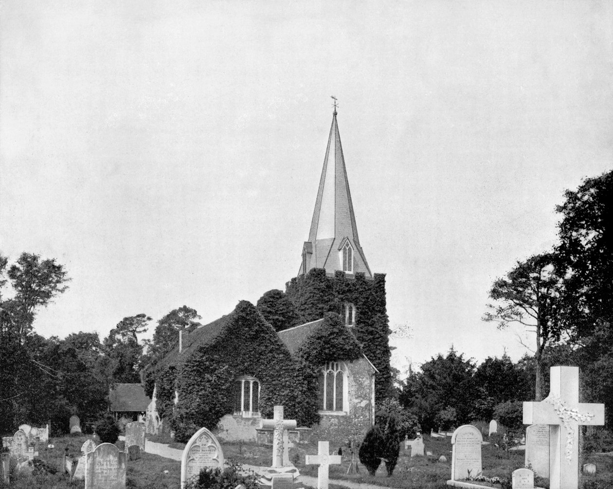 Kerkhof van Stoke-Pogis, Engeland, 1893 door John L. Stoddard