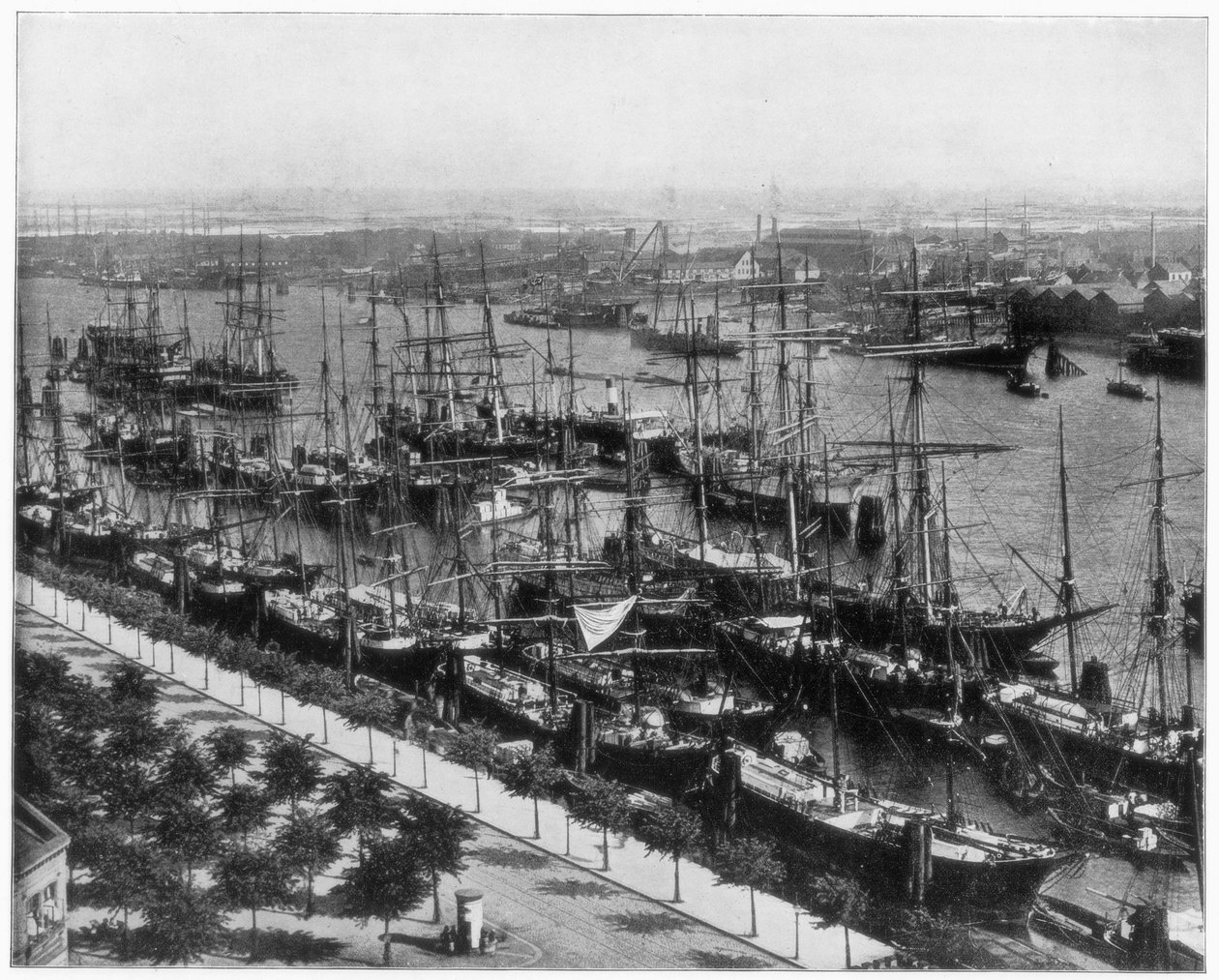 Haven van Hamburg, Duitsland, eind 19e eeuw door John L. Stoddard