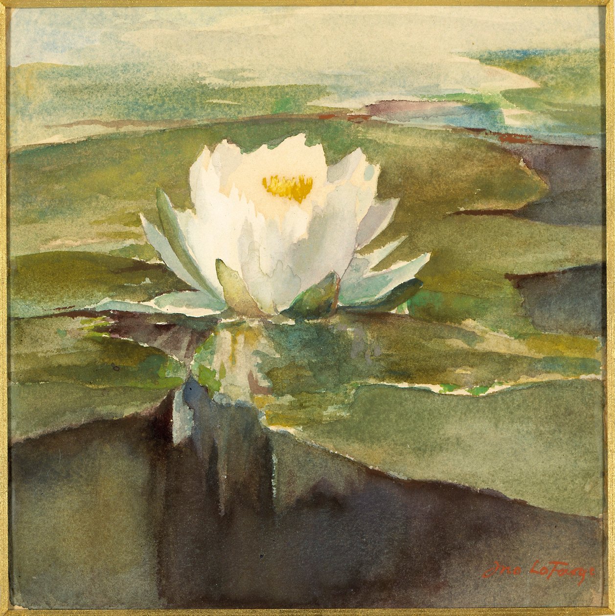 Waterlelie in zonlicht door John La Farge