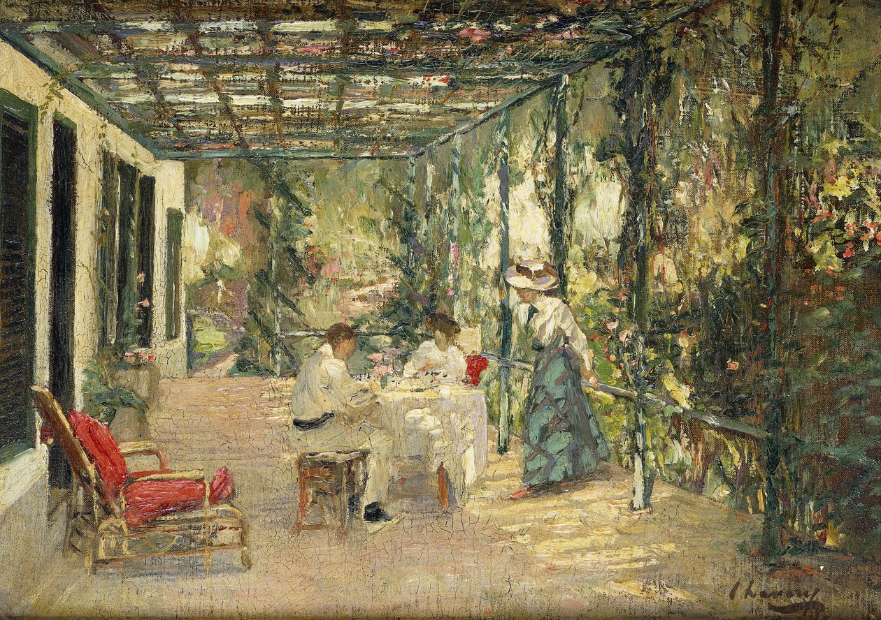 Ontbijt op het terras door John Lavery