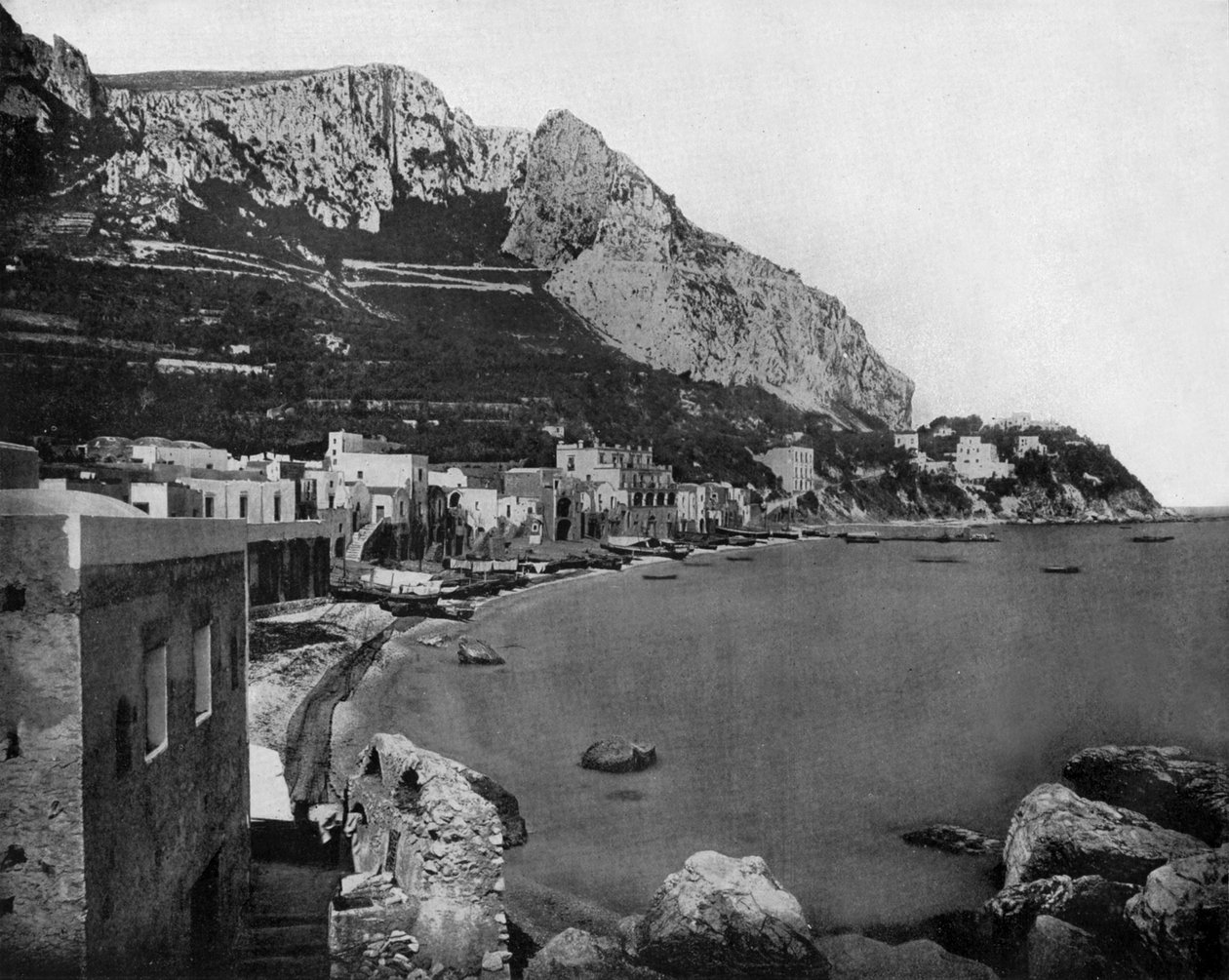 Capri, Italië, ca. 1890 (zwart-wit foto) door John Lawson Stoddard