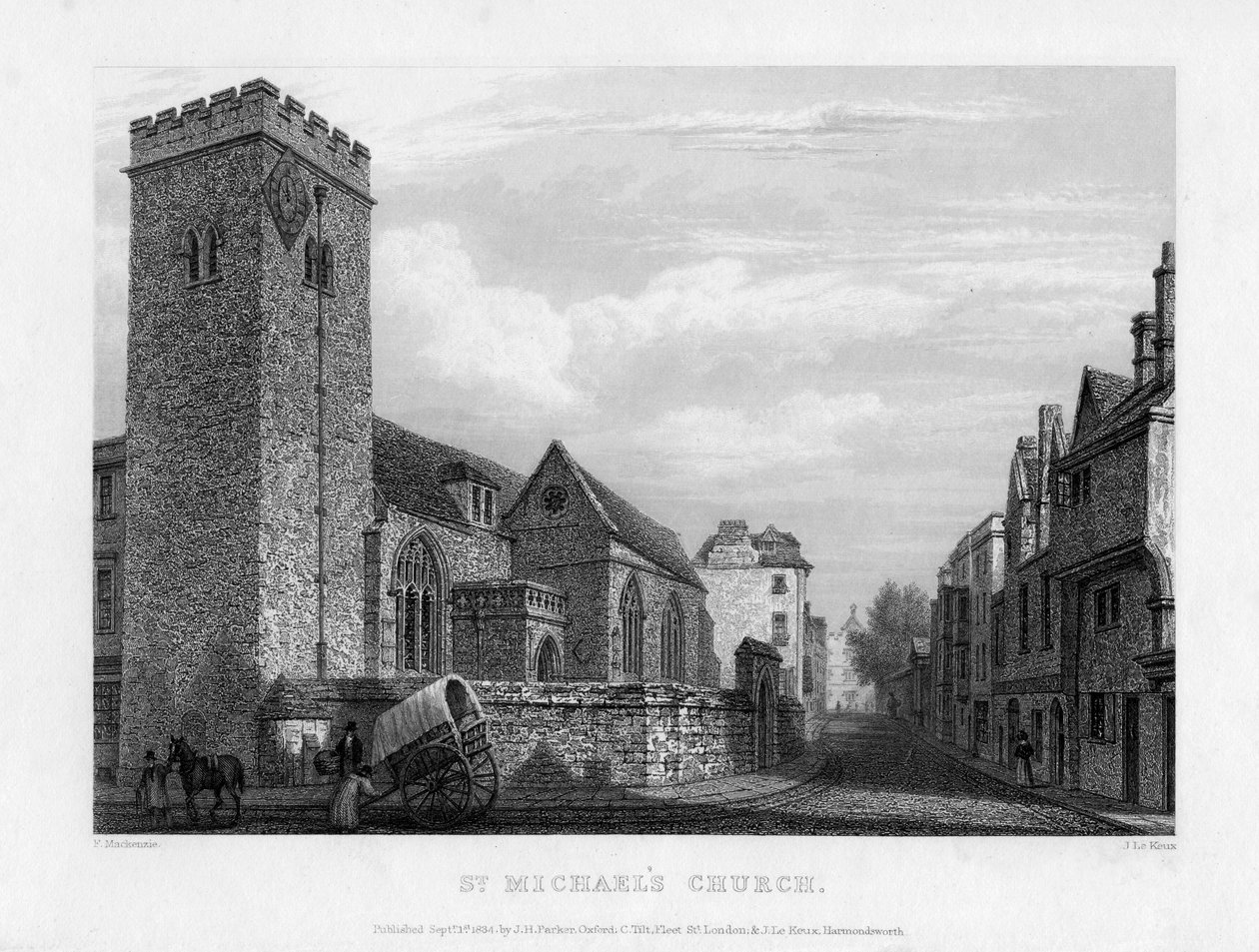 St Michaels Kerk, Oxford, 1834 door John Le Keux