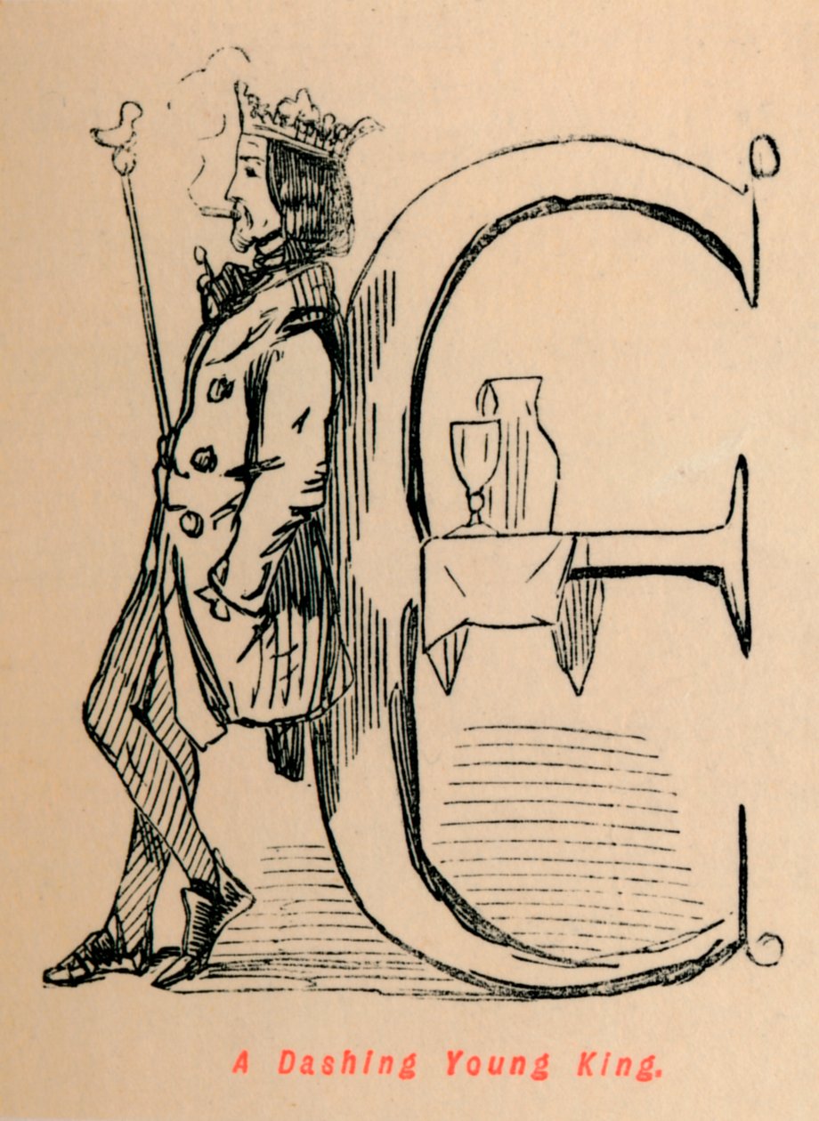Een knappe jonge koning, ca. 1860 door John Leech