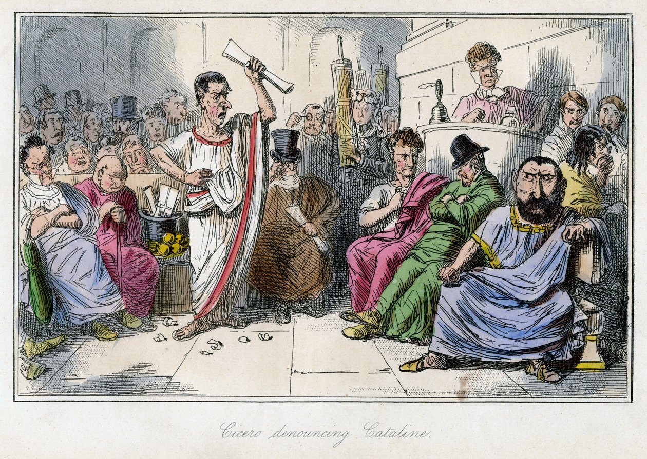 Cicero die Cataline aanklaagt, 1850s door John Leech