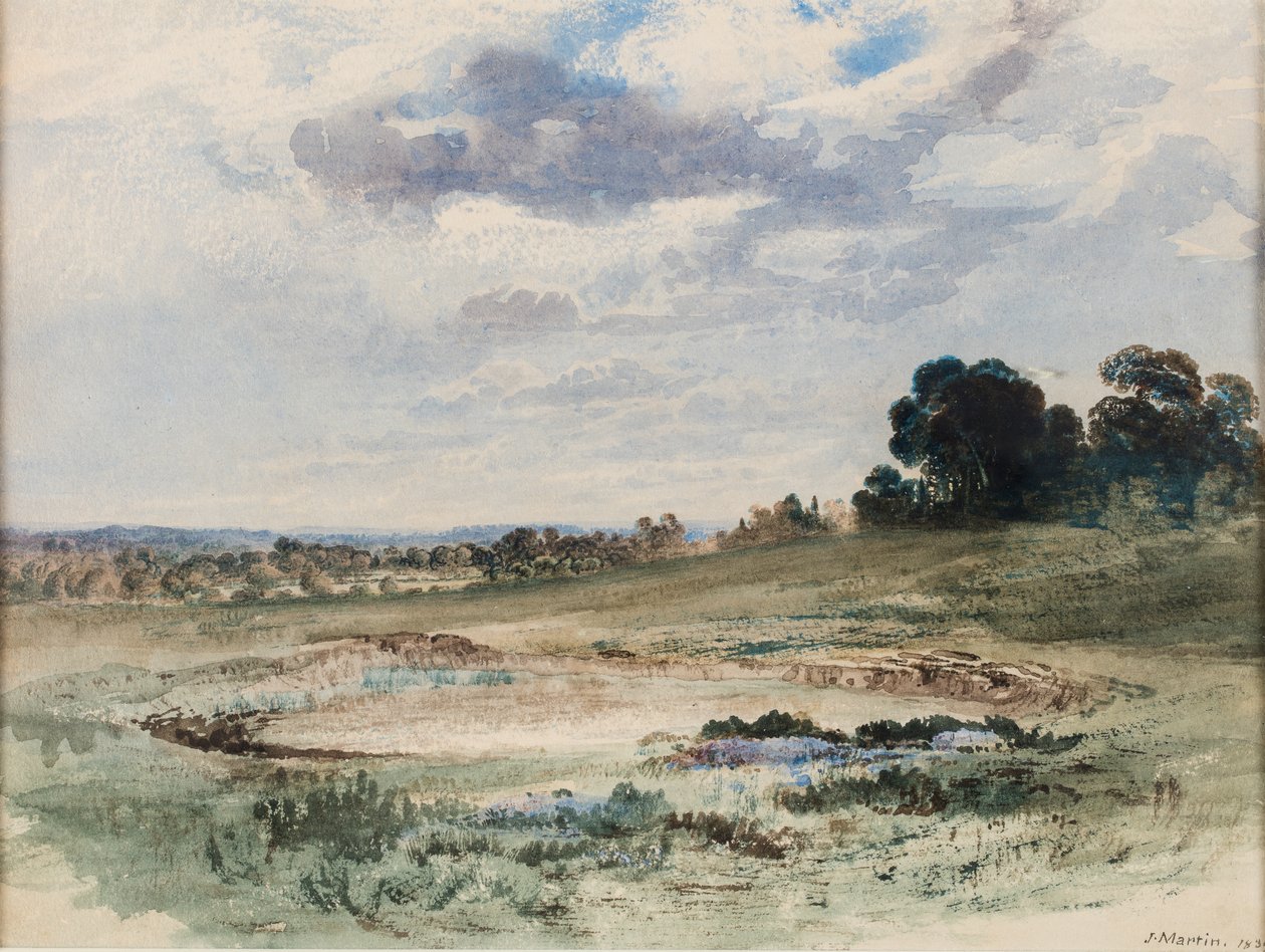 Landschap (Mogelijk Richmond Park, Londen) door John Martin