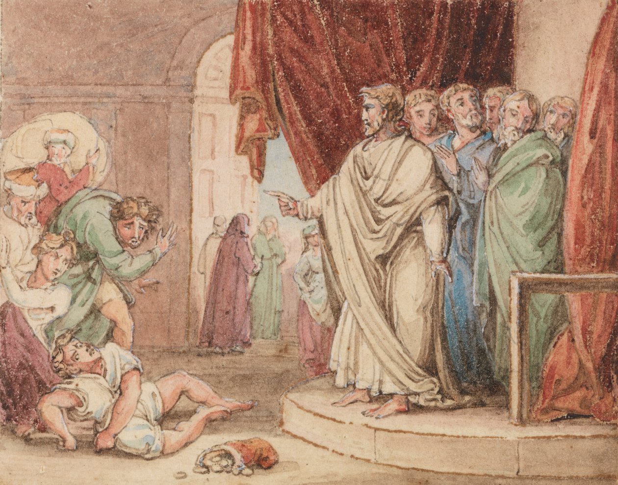 De dood van Ananias door John Martin