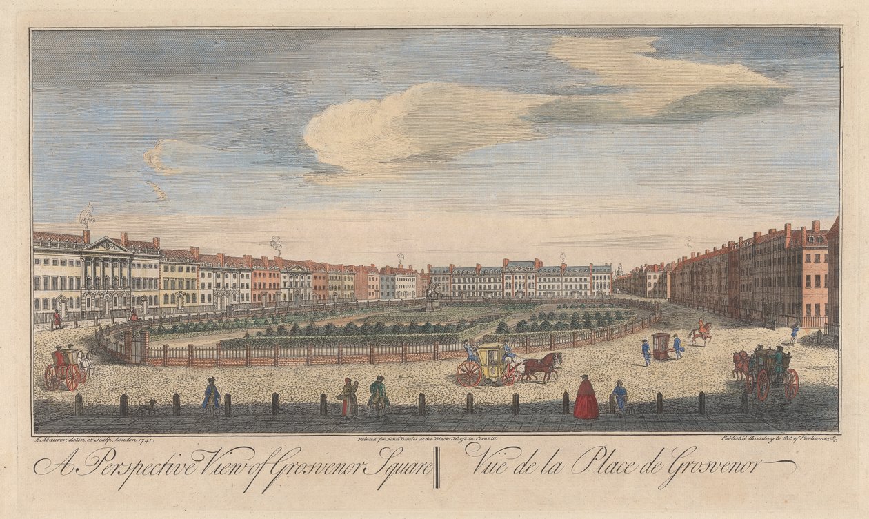 Een Perspectief Uitzicht op Grosvenor Square door John Maurer