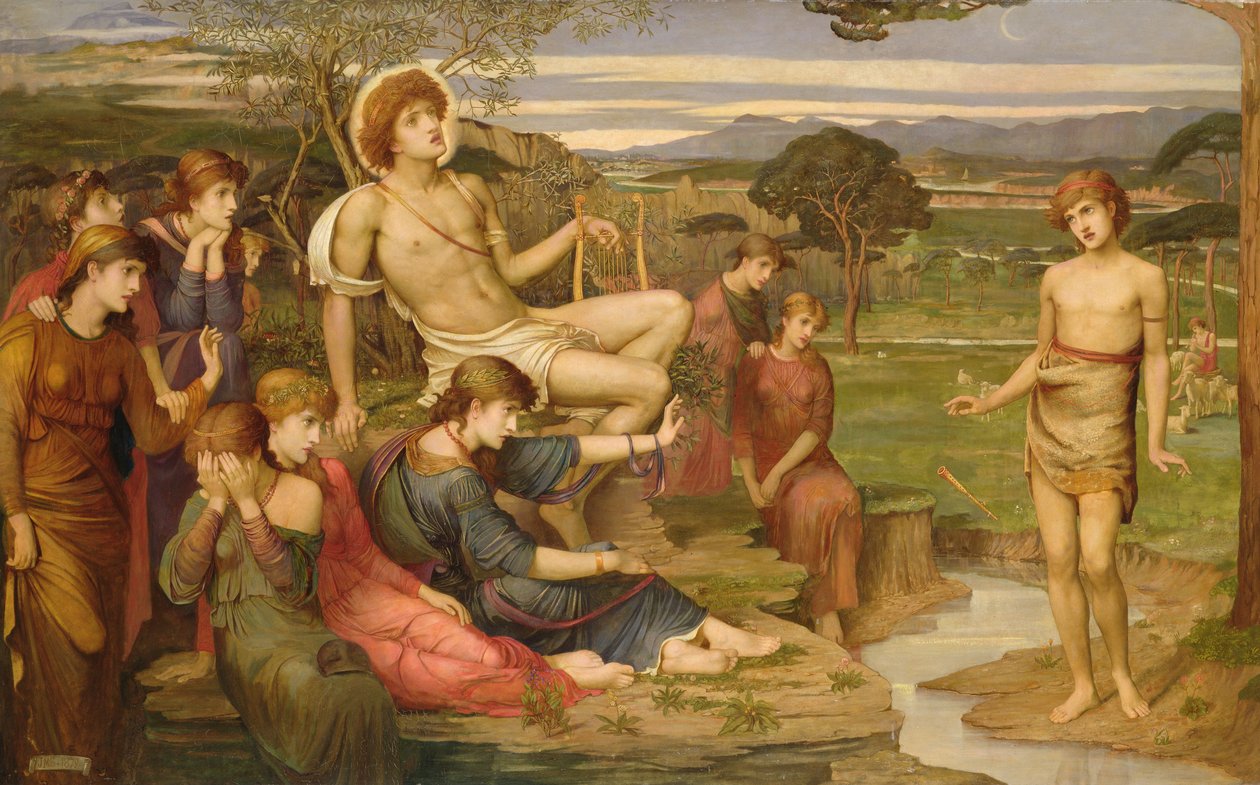 Apollo en Marsyas door John Melhuish Strudwick