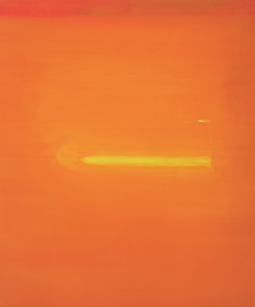 Oranje interieur met figuur, 2000 door John Miller