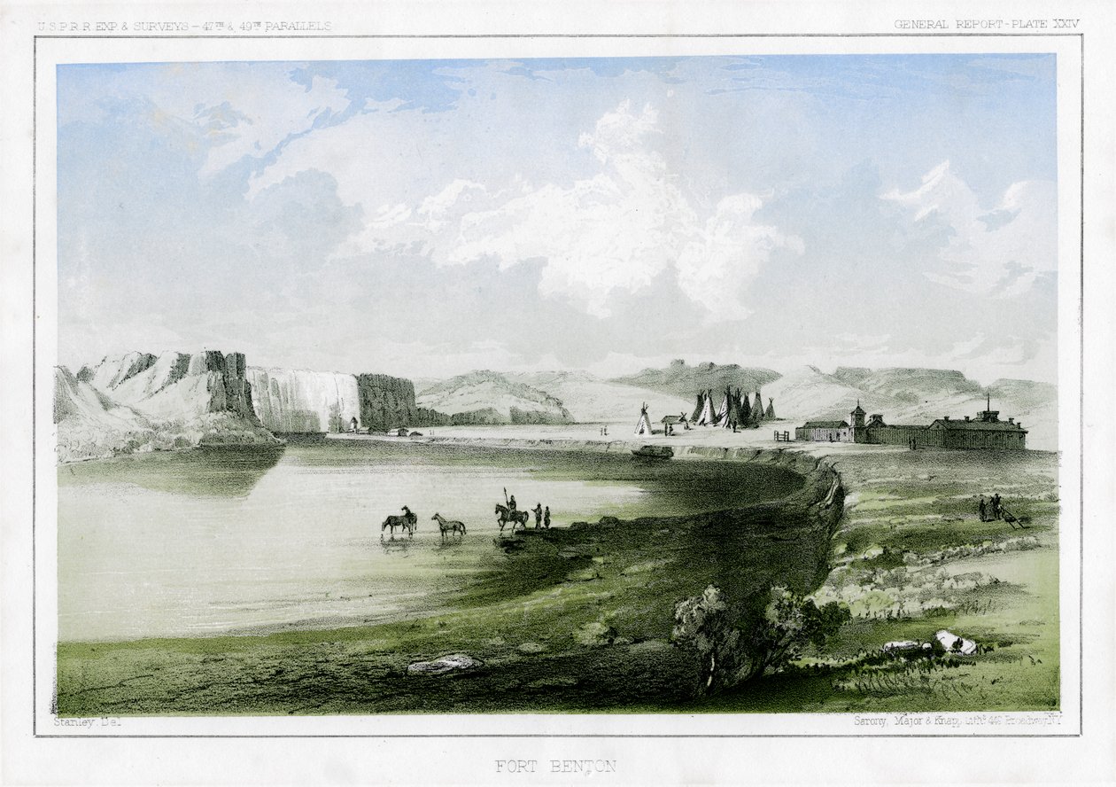Fort Benton, Montana, VS, 1856 door John Mix Stanley