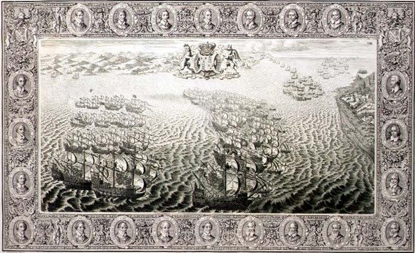 Armada (gravure van een wandtapijt) door John Pine