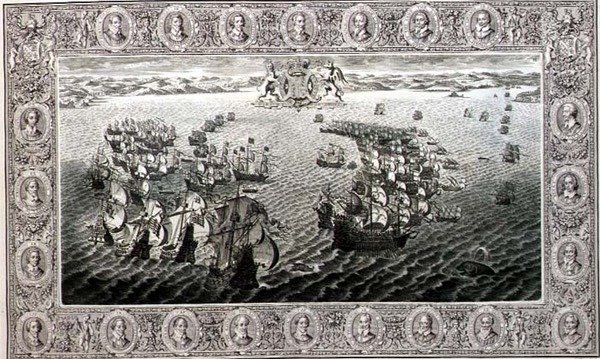 Armada (gravure van een wandtapijt) door John Pine