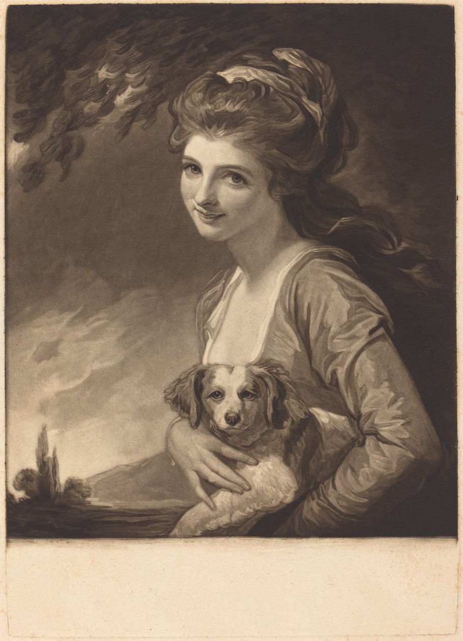 Lady Hamilton als Natuur, gepubliceerd 1784 door John Raphael Smith