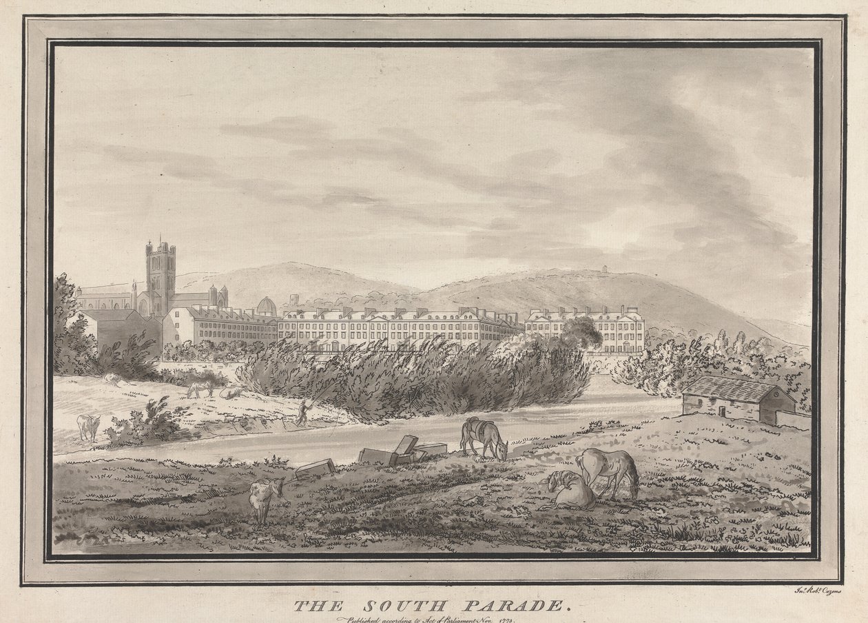 Bath: De Zuid Parade door John Robert Cozens