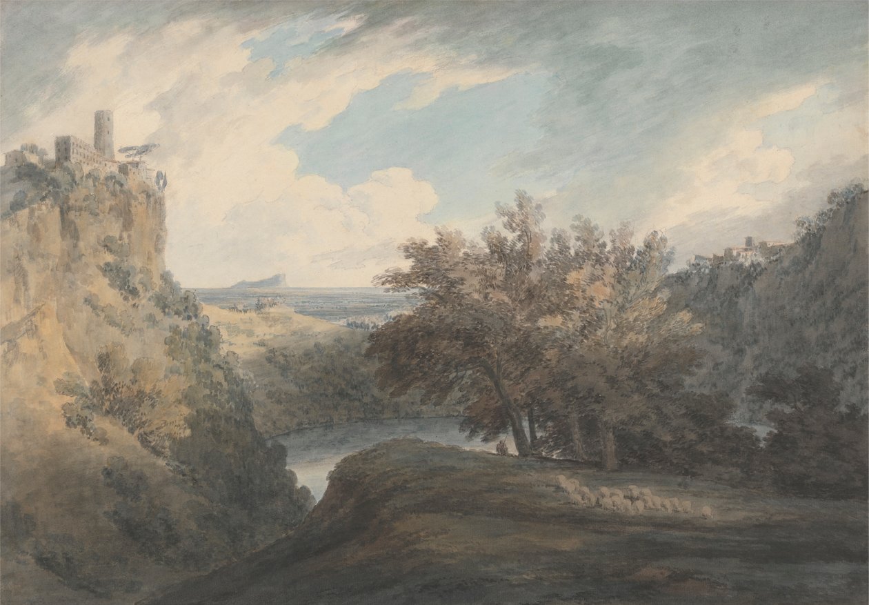 Het Meer van Nemi door John Robert Cozens