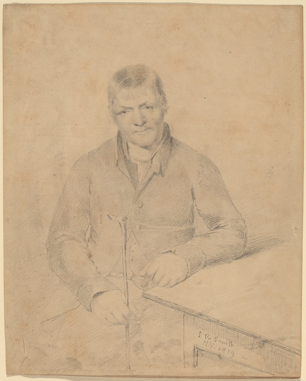 Man Zittend aan een Tafel door John Rubens Smith