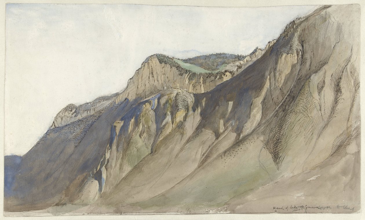 Bergkam aan het Meer van Genève door John Ruskin