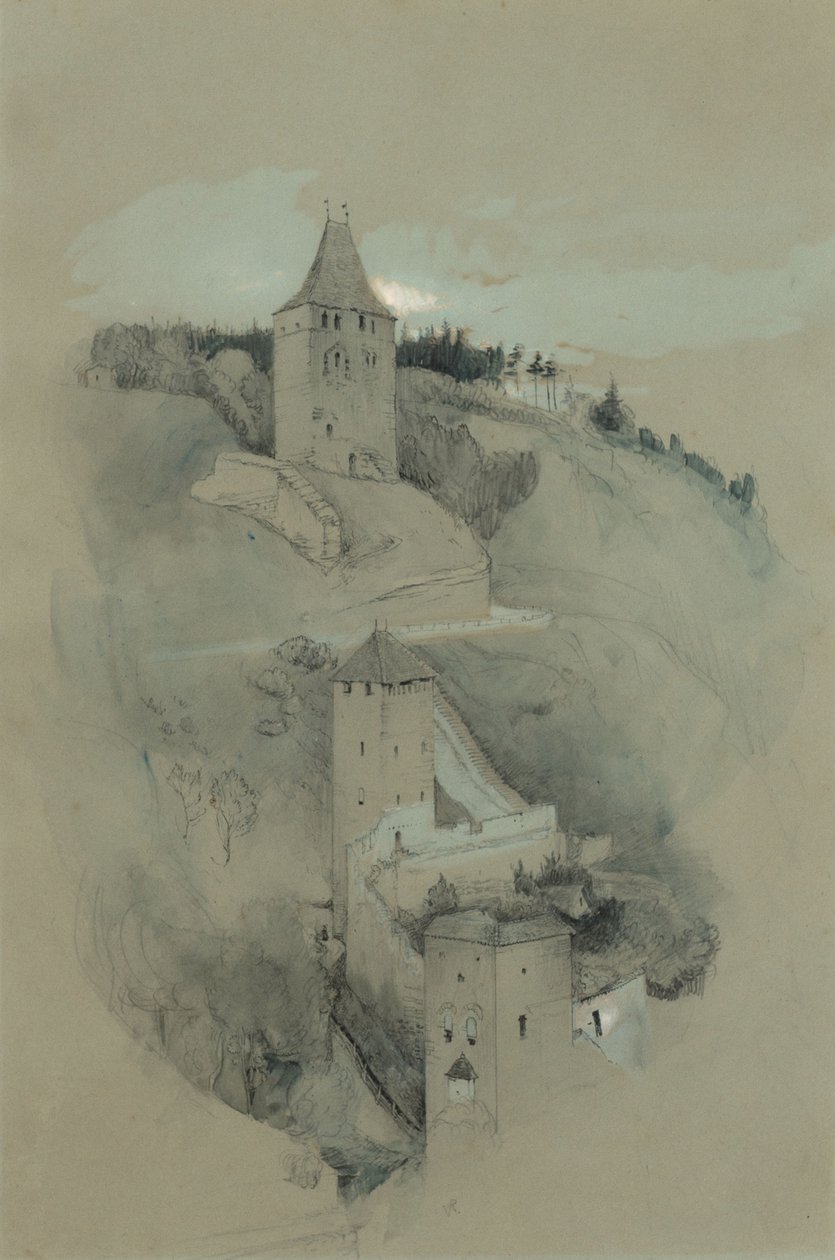 De torens van Fribourg, Zwitserland door John Ruskin