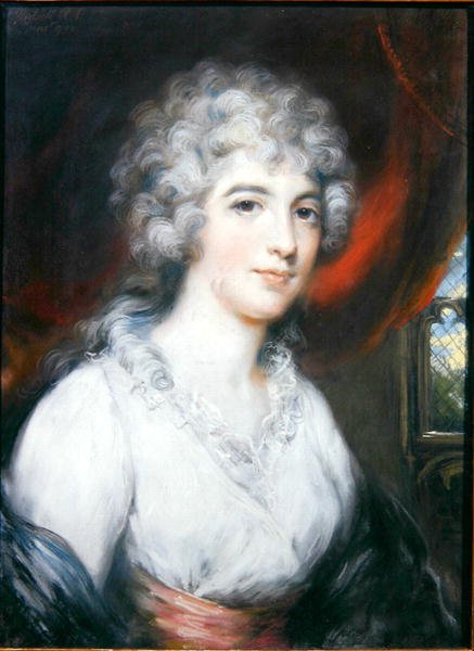 Dame zittend in een gotische kamer door John Russell