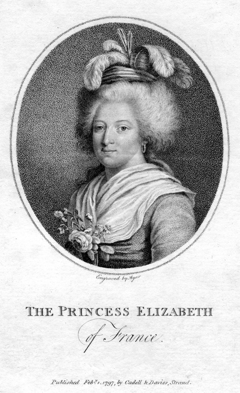 Prinses Elizabeth van Frankrijk, 1797 door John Samuel Agar