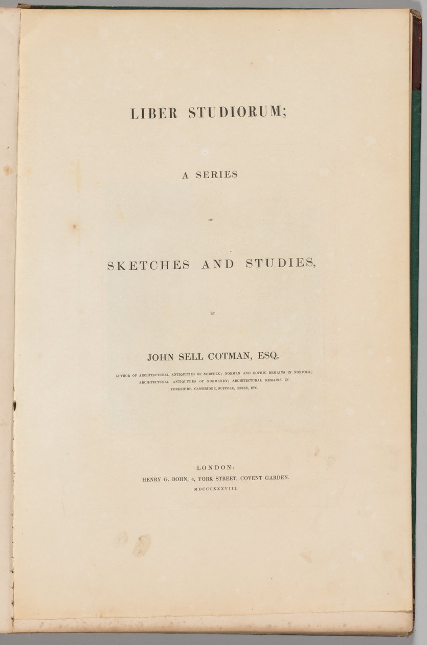Liber Studiorum: Titelpagina, 1838 door John Sell Cotman